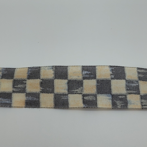 MACKENZIE-CHILDS Courtly Check Ribbon 1" 2 Yds Retired Wireless Taffeta - Picture 3 of 4